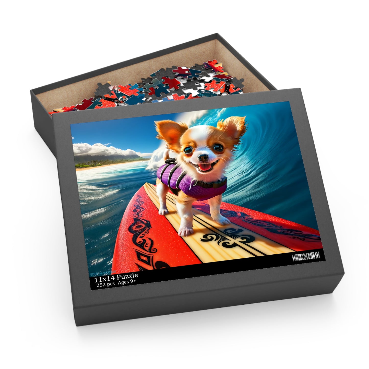 Surf Pups! Surfing Chihuahua Puppy Puzzle 5 - (120, 252, 500-Piece)