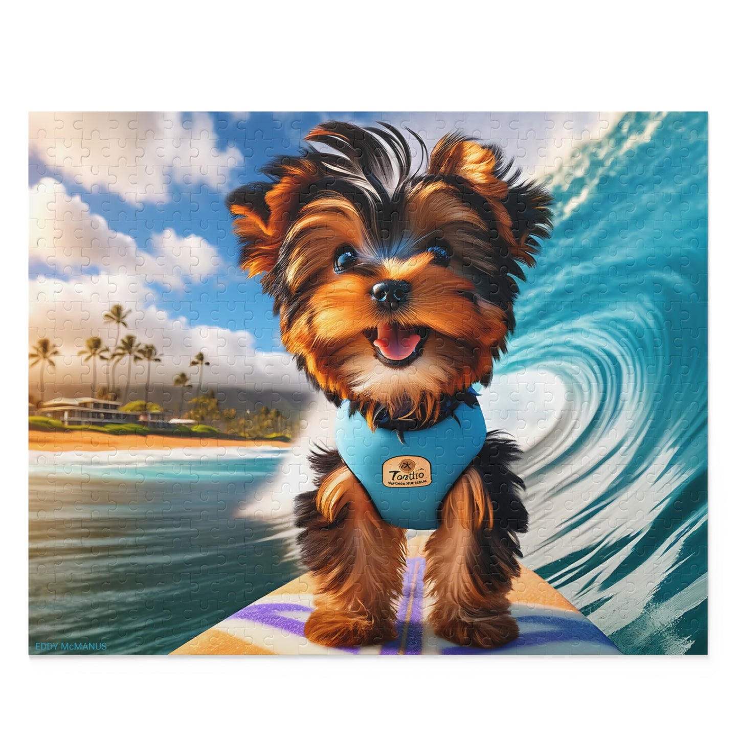 Surf Pups! Surfing Yorkie Puppy Puzzle 5 - (120, 252, 500-Piece)
