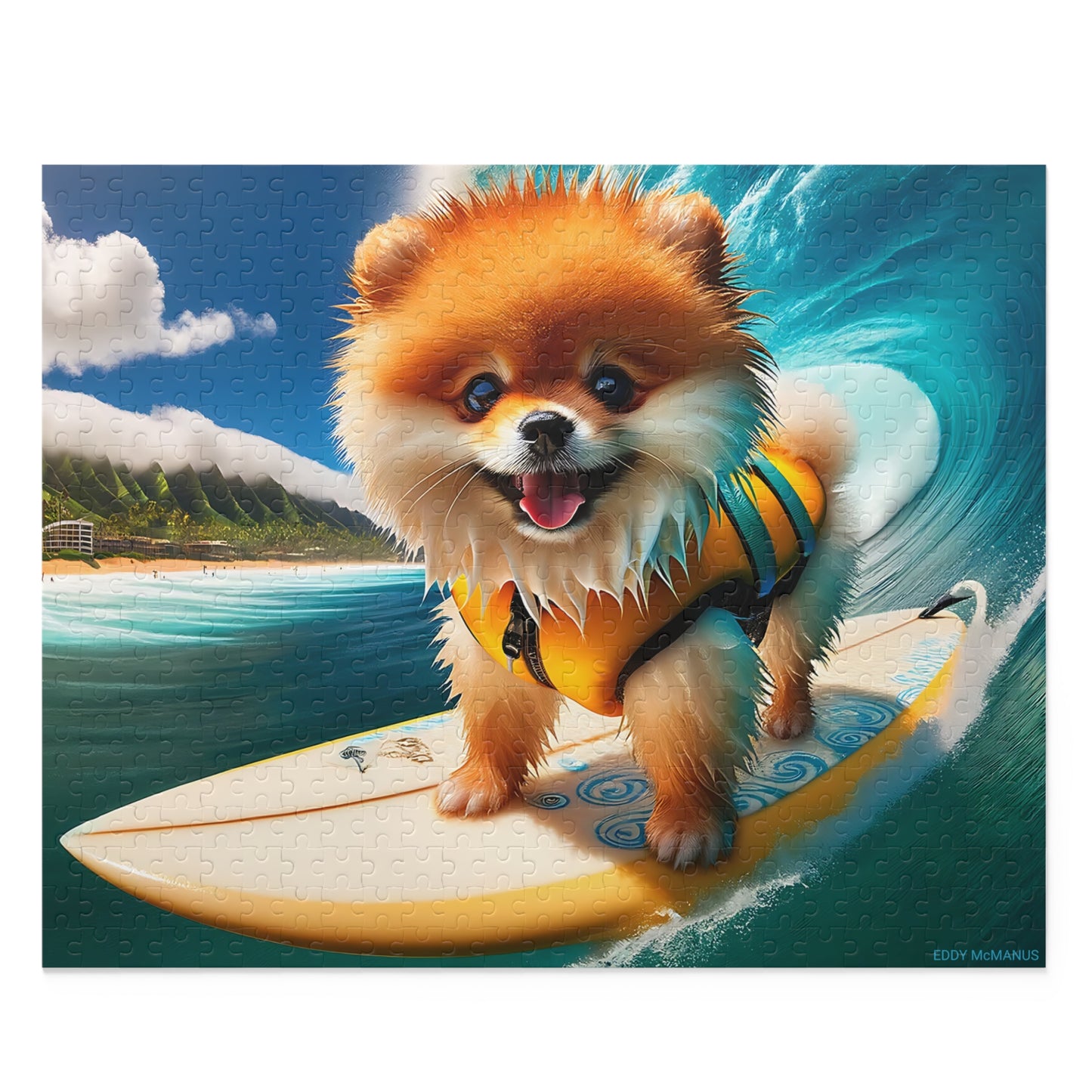 Surf Pups! Surfing Pomeranian Puppy Puzzle 9 - (120, 252, 500-Piece)