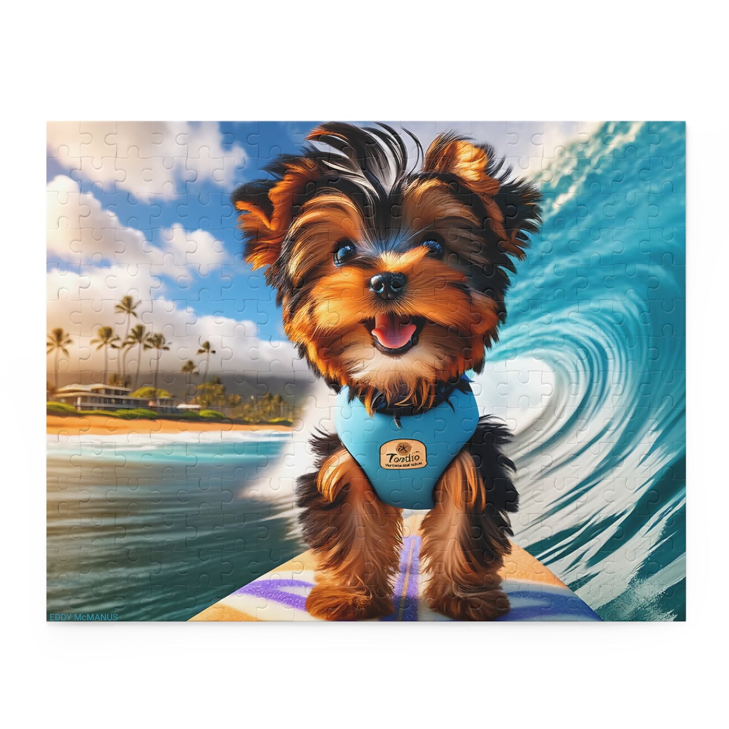 Surf Pups! Surfing Yorkie Puppy Puzzle 5 - (120, 252, 500-Piece)